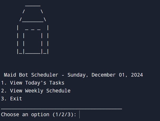 Maid Bot Scheduler